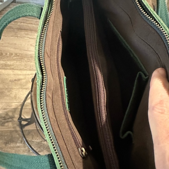 S-Zone Leather Bag Satchel Tote Weekender Bag Commuter Bag - Picture 4 of 10